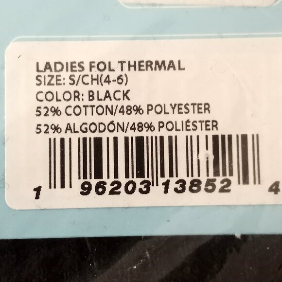 NEW Fruit of the Loom Womens S 4 - 6 Black Waffle Crew Thermal Top - Picture 4 of 4